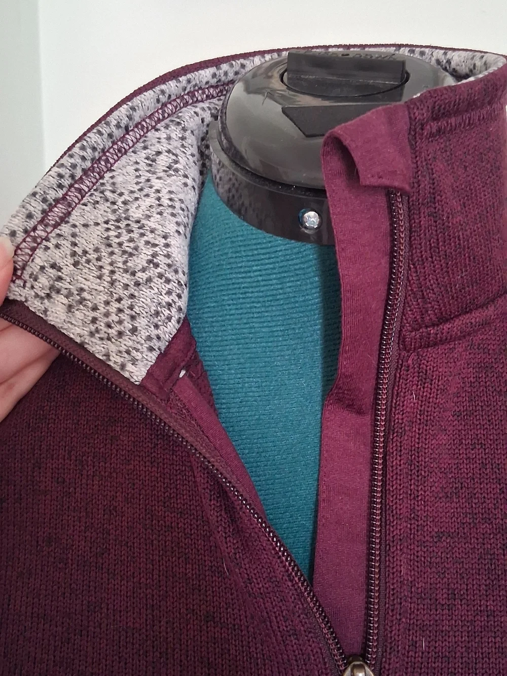 Eddie Bauer Women's Zip-Neck Sweater in Burgundy